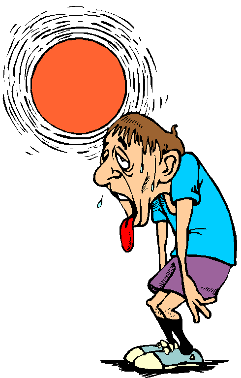 hot sun tired running